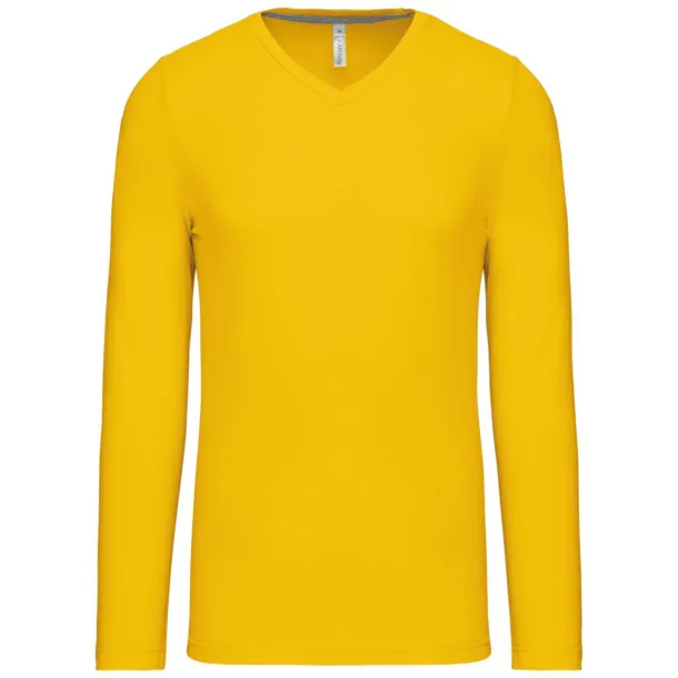  MEN'S LONG-SLEEVED V-NECK T-SHIRT - Kariban Yellow