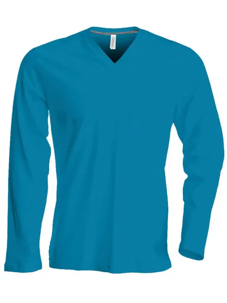  MEN'S LONG-SLEEVED V-NECK T-SHIRT - Kariban Tropical Blue