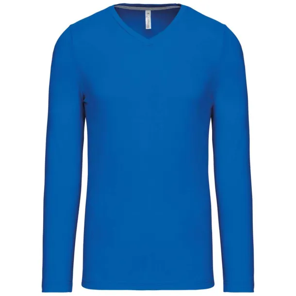  MEN'S LONG-SLEEVED V-NECK T-SHIRT - Kariban Light Royal Blue