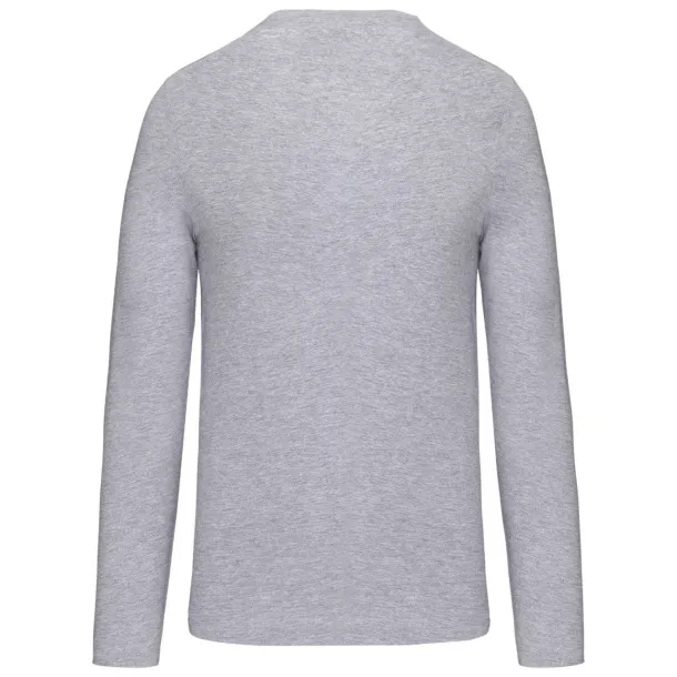  MEN'S LONG-SLEEVED V-NECK T-SHIRT - Kariban Oxford Grey