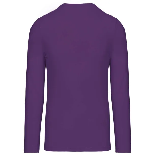  MEN'S LONG-SLEEVED V-NECK T-SHIRT - Kariban Ljubičasta