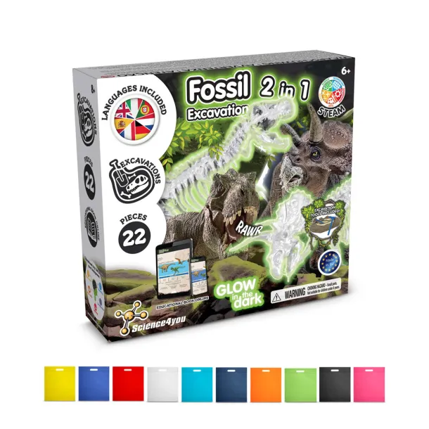 2 in 1 Fossil Excavation Kit IV Educational game supplied with a non-woven gift bag (80 g/m²)