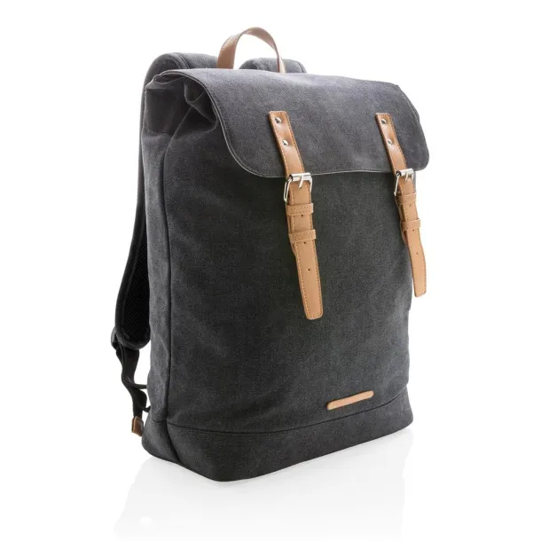  Canvas laptop backpack PVC free - XD Collection Black 