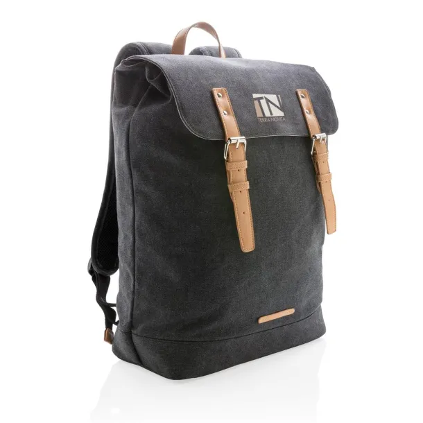  Canvas laptop backpack PVC free - XD Collection Black 