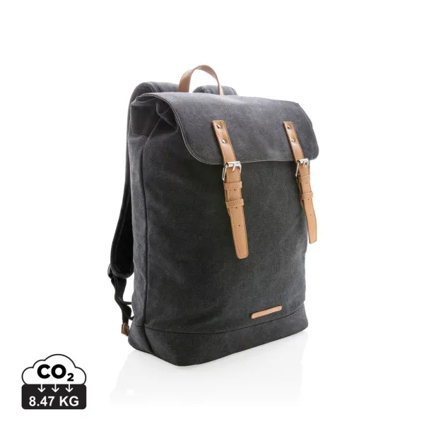  Canvas laptop backpack PVC free - XD Collection Black 