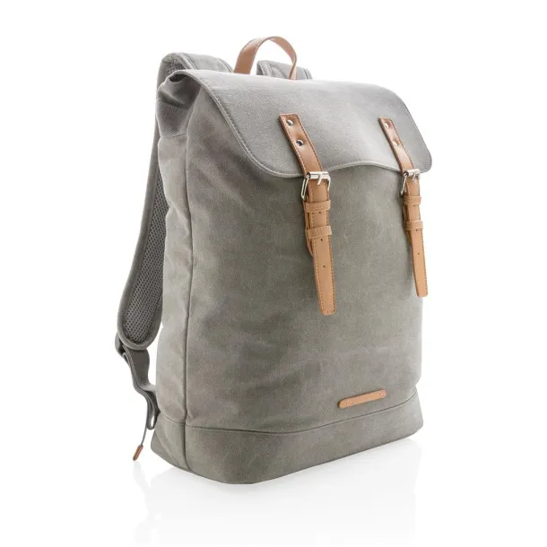  Canvas laptop backpack PVC free - XD Collection Grey 