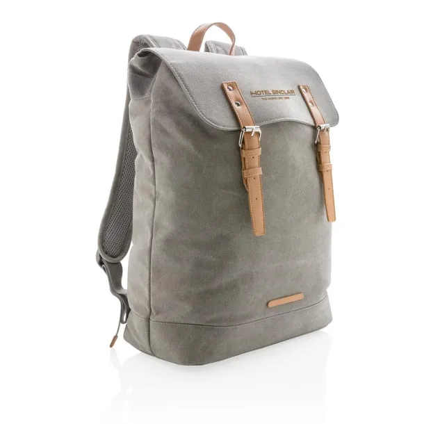  Canvas laptop backpack PVC free - XD Collection Grey 