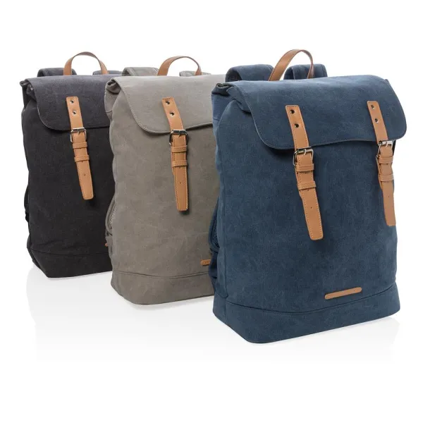  Canvas laptop backpack PVC free - XD Collection Grey 