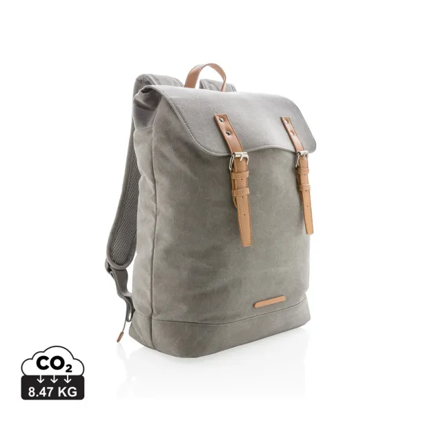  Canvas laptop backpack PVC free - XD Collection Grey 