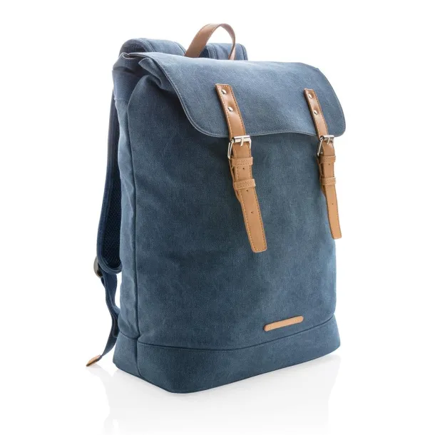  Canvas laptop backpack PVC free - XD Collection Blue 