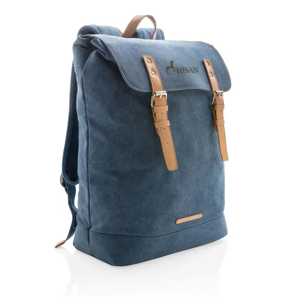  Canvas laptop backpack PVC free - XD Collection Blue 