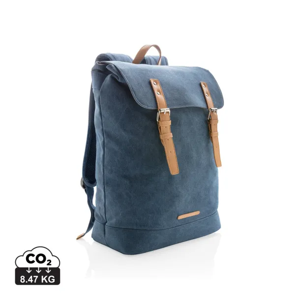  Canvas laptop backpack PVC free - XD Collection Blue 