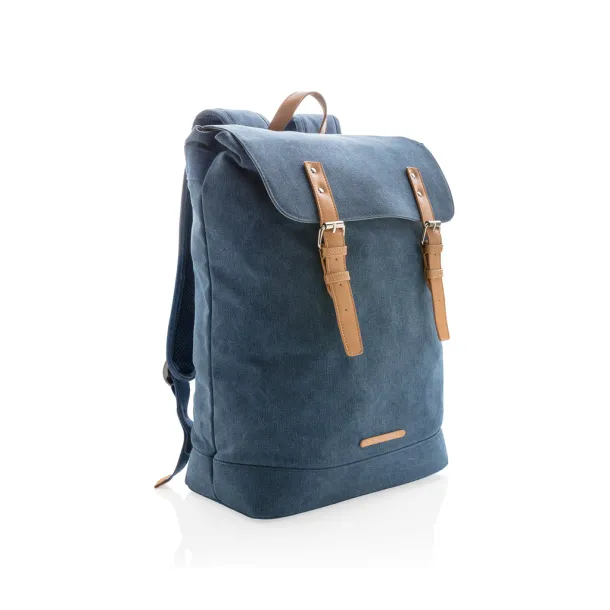  Canvas laptop backpack PVC free - XD Collection Blue 