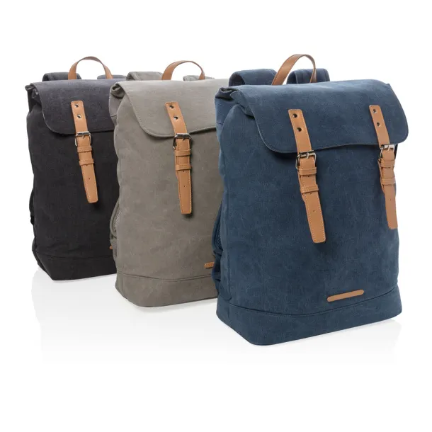  Canvas laptop backpack PVC free - XD Collection Blue 