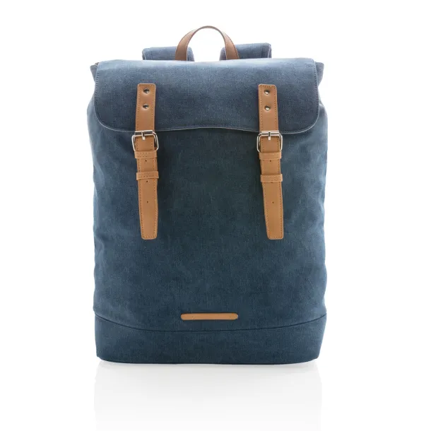  Canvas laptop backpack PVC free - XD Collection Blue 