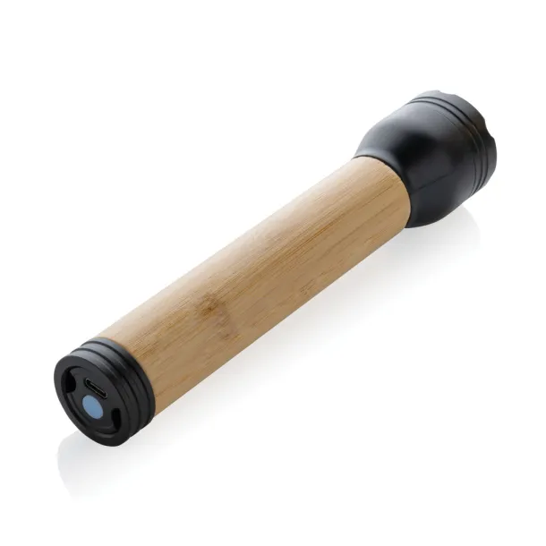  Lucid 5W RCS certified recycled plastic & bamboo torch - XD Collection Black Brown