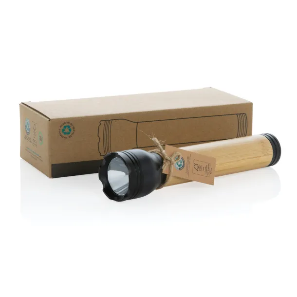  Lucid 5W RCS certified recycled plastic & bamboo torch - XD Collection Black Brown