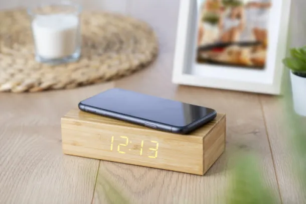  Bamboo wireless charger and clock Rosie