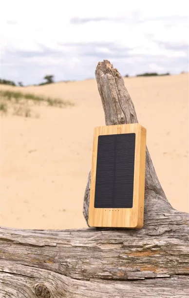  Sunwick solarna prijenosna baterija od bambusa, 10 000 mAh - XD Collection Smeđa