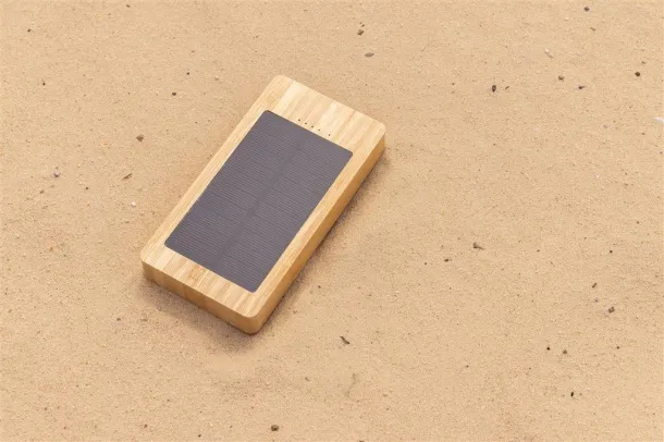  Sunwick solarna prijenosna baterija od bambusa, 10 000 mAh - XD Collection Smeđa