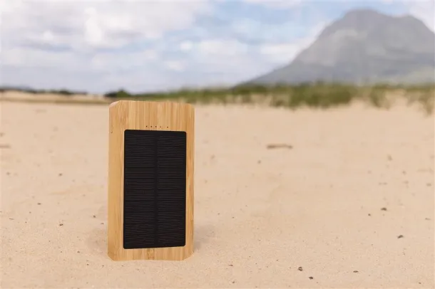  Sunwick solarna prijenosna baterija od bambusa, 10 000 mAh - XD Collection Smeđa