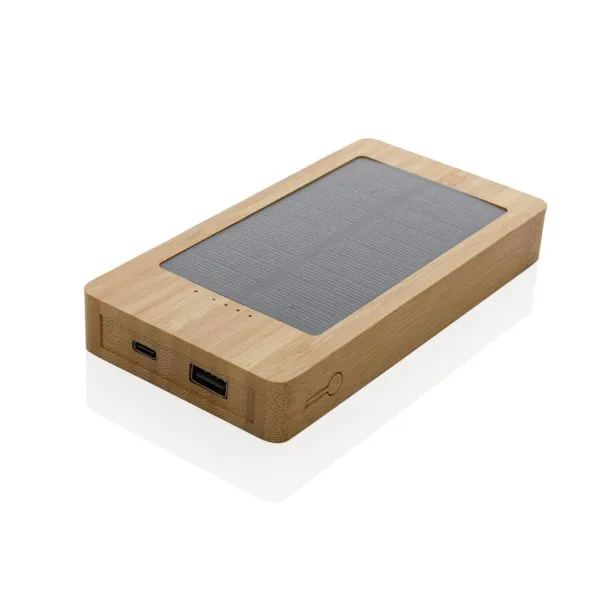  Sunwick solarna prijenosna baterija od bambusa, 10 000 mAh - XD Collection Smeđa