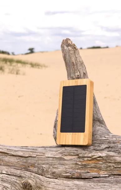  Sunwick solarna prijenosna baterija od bambusa, 10 000 mAh - XD Collection Smeđa