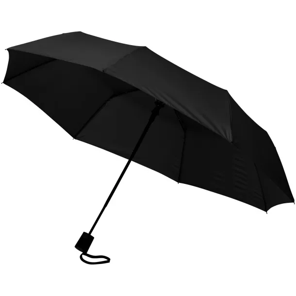 Wali 21" foldable auto open umbrella Solid black