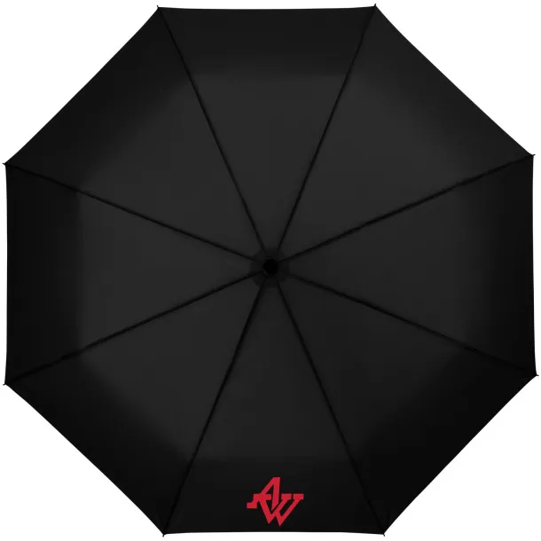 Wali 21" foldable auto open umbrella Solid black