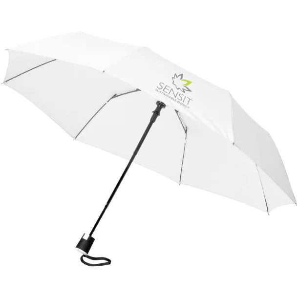 Wali 21" foldable auto open umbrella White