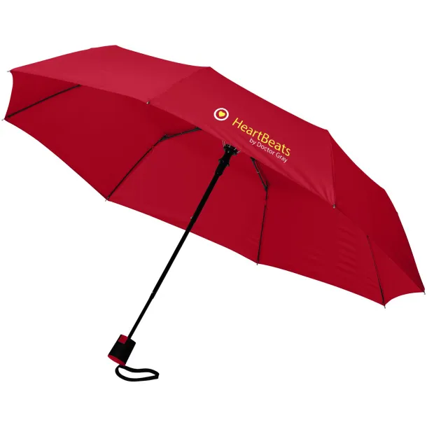 Wali 21" foldable auto open umbrella - Unbranded Red