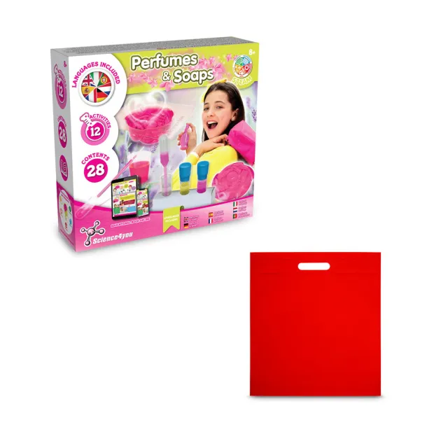 Perfume & Soap Factory Kit IV Educational game supplied with a non-woven gift bag (80 g/m²) Red