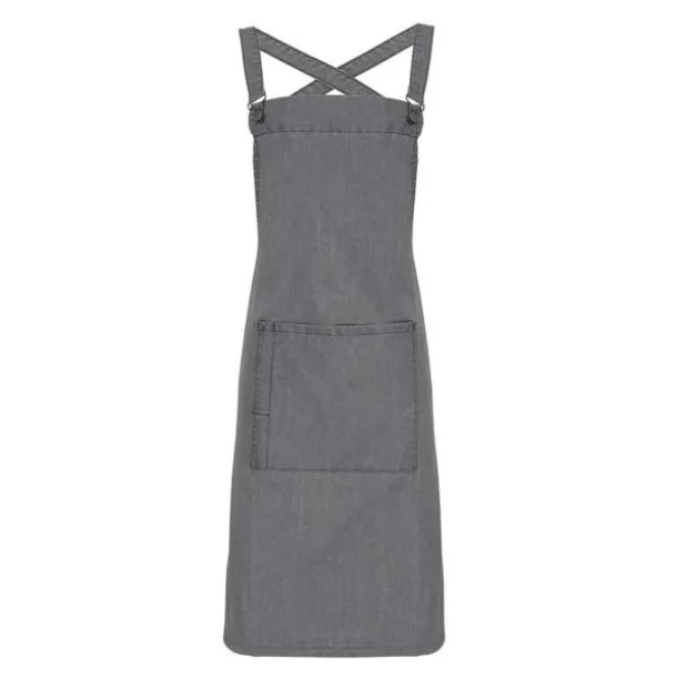  CROSS BACK ’BARISTA’ BIB APRON - Premier Full Grey
