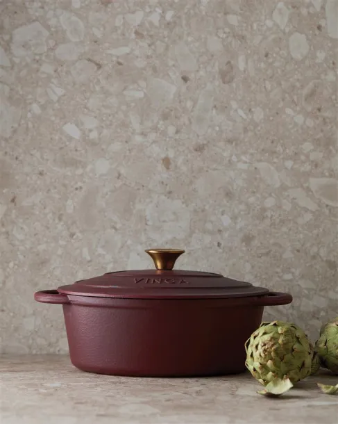  VINGA Monte enameled cast iron pot 3.5L - Vinga Red