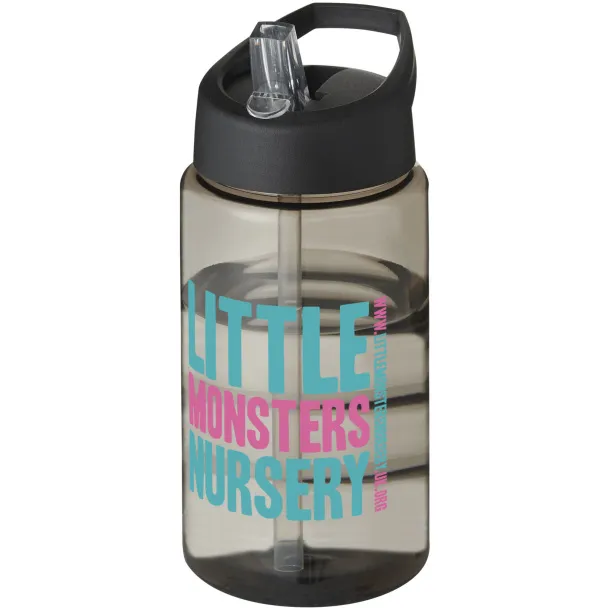 H2O Bop 500 ml spout lid sport bottle Charcoal Solid black