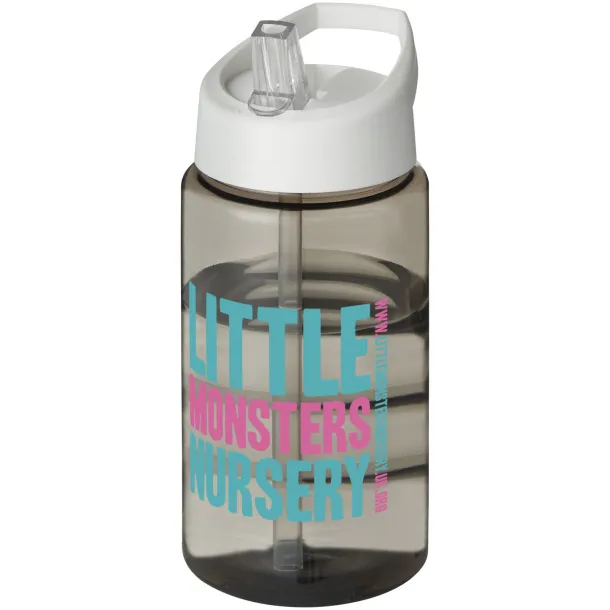 H2O Bop 500 ml spout lid sport bottle - Unbranded Charcoal White