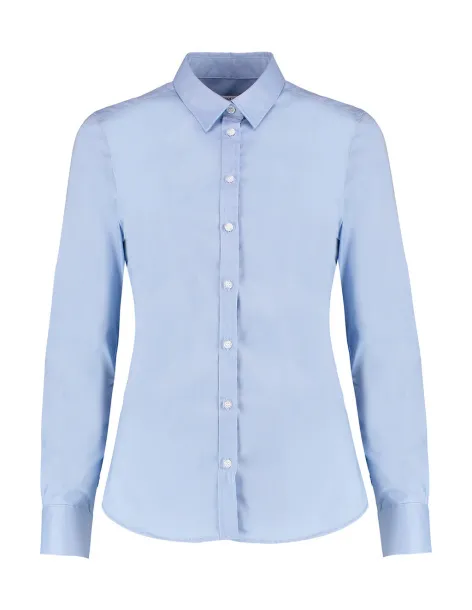  Women's Tailored Fit Stretch Oxford Shirt LS - Kustom Kit Svijelo plava