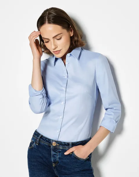  Women's Tailored Fit Stretch Oxford Shirt LS - Kustom Kit