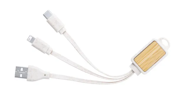 Korux keyring USB charger cable Beige Natural