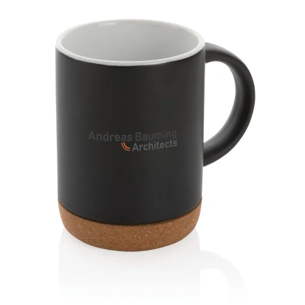  Ceramic mug with cork base - XD Collection Black 