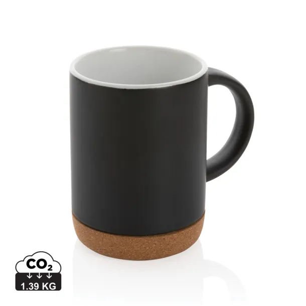  Ceramic mug with cork base - XD Collection Black 