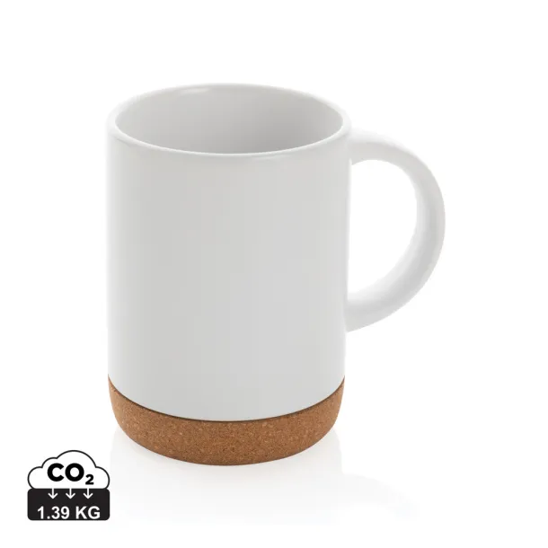  Ceramic mug with cork base - XD Collection White 