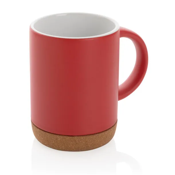  Keramička šalica s plutenom bazom, 280 ml - XD Collection Crvena