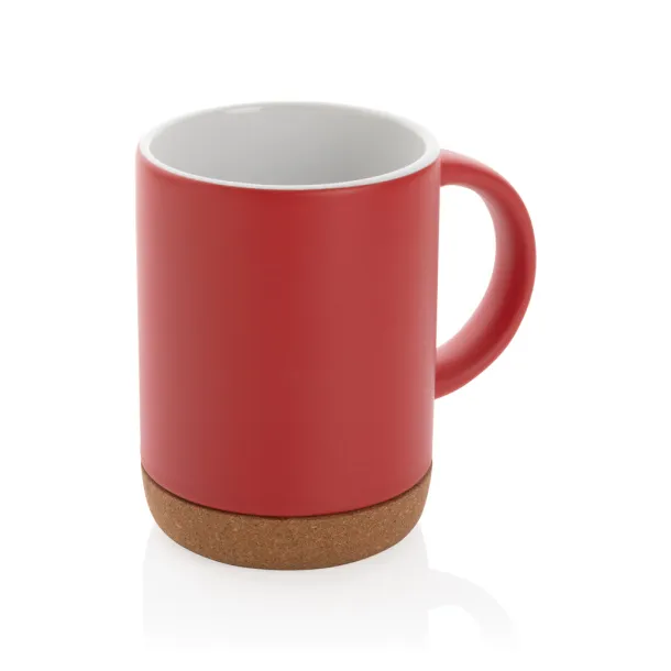  Ceramic mug with cork base - XD Collection Crvena