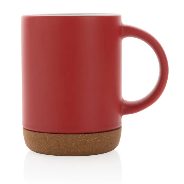  Ceramic mug with cork base - XD Collection Crvena