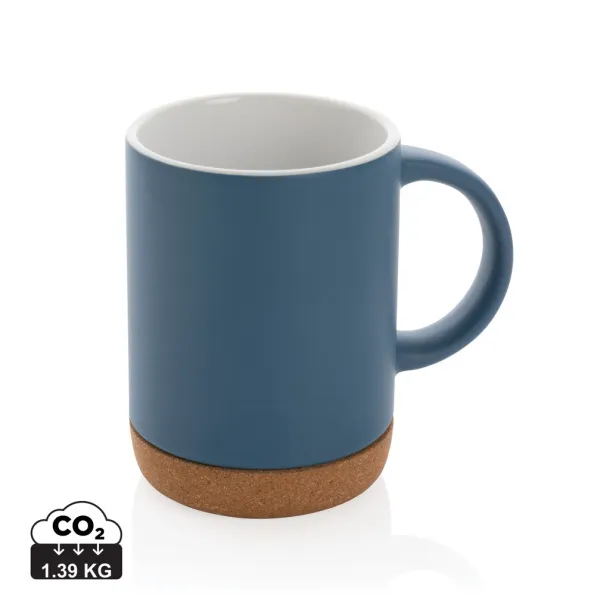  Ceramic mug with cork base - XD Collection Plava