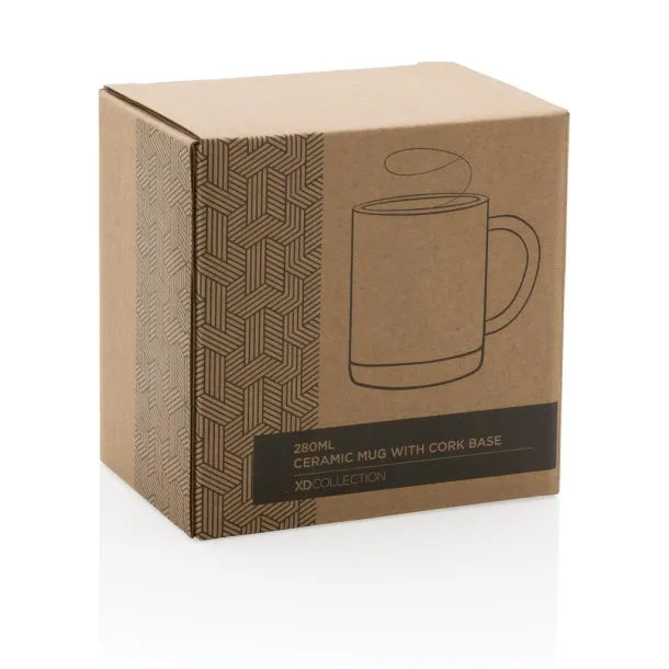  Ceramic mug with cork base - XD Collection brown 