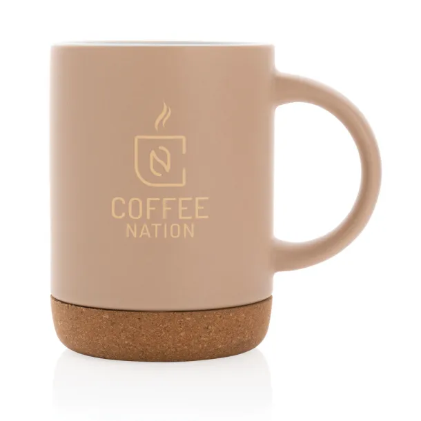  Ceramic mug with cork base - XD Collection brown 