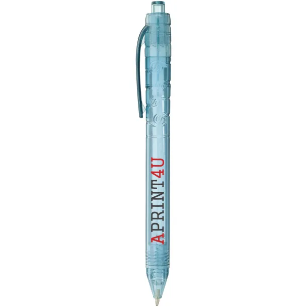 Vancouver recycled PET ballpoint pen - Unbranded Transparent blue