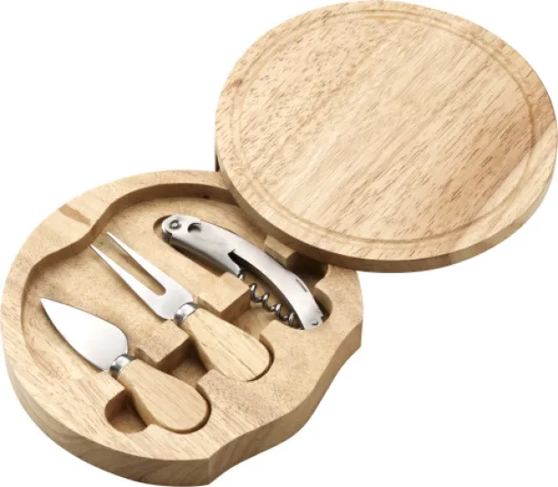  Wooden cheese plate set Bellamy brown